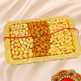 Antique Kundan Rakhi and Dry Fruit Thali