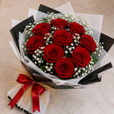 Crimson 10 Red Roses Bouquet
