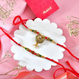 Delightful Rajasthani Rakhi Set Hamper with Kaju Katli, Lindt Extra Creamy Chocolate, Ferrero Rocher & Almond