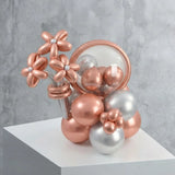 Rose Gold & Silver Flower Bobo Balloon Decor