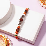 Rudraksh Wood Bead Rakhi with Dry Fruits