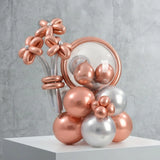 Rose Gold & Silver Flower Bobo Balloon Decor