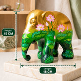 Golden Lotus Elephant Statue | By Elephant Parade