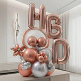 Rose Gold HBD Bobo Balloon Centrepiece
