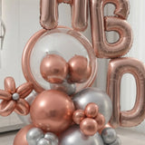 Rose Gold HBD Bobo Balloon Centrepiece