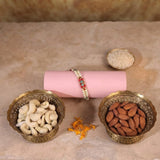Double Layer Pearl Rakhi With Dry Fruits