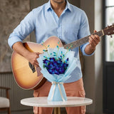 3 Blue Orchid Exotic Bouquet with Guitarist