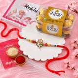 Dazzling Ganesha Rakhi with Ferrero Rocher