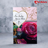 I Am Lucky You Are Mine Romantic Greeting Card With Chocolate