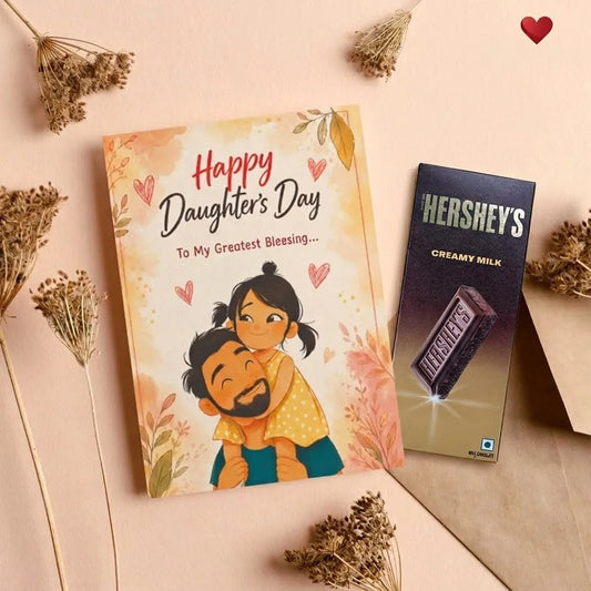 "Cherished Wishes" Personalized Daughter's Day Card with Hershey's Creamy Milk