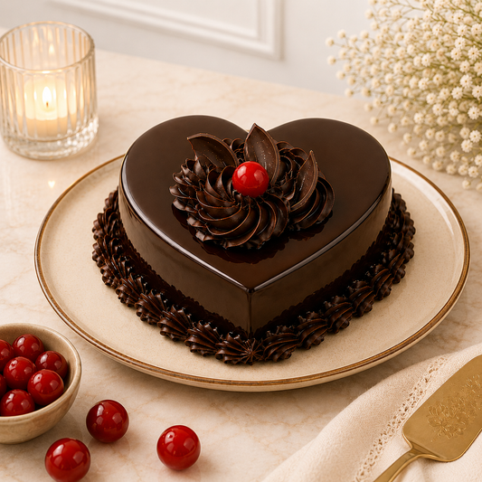 Chocolate Truffle Heart Romance Cake