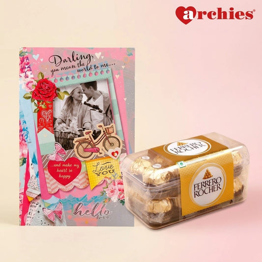 Darling You Mean The World To Me Greeting card With Chocolate