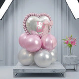 It's A Girl Pink & Silver Balloon Stack