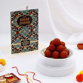 Loving Wishes Bhai Dooj Greeting Card with Gulab Jamun