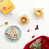 OM and Swastik Diya with Kaju Rolls