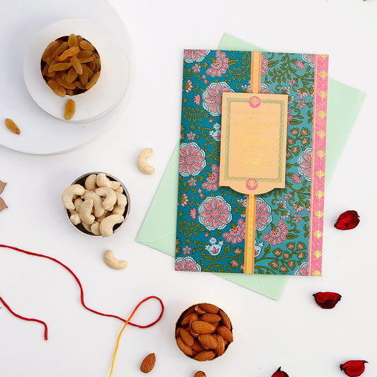 Loving Brother Bhai Dooj Greeting Card with Dry Fruits