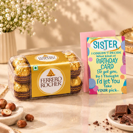 Happy Birthday Sister Greeting Card With Chocolates