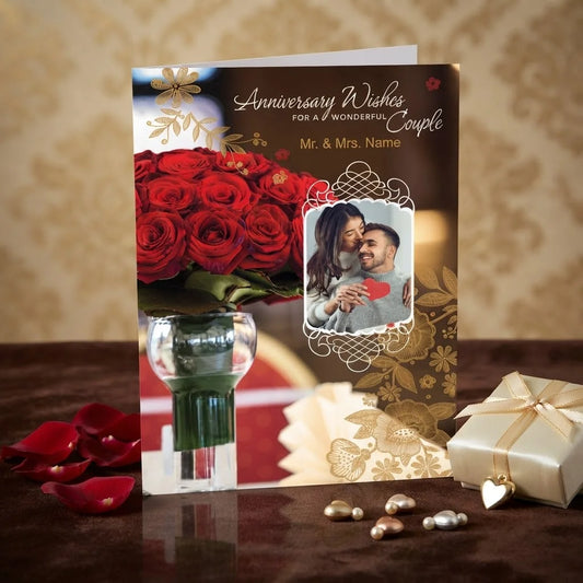 Anniversary Wishes For A Wonderful Couple Personalised Greeting Card
