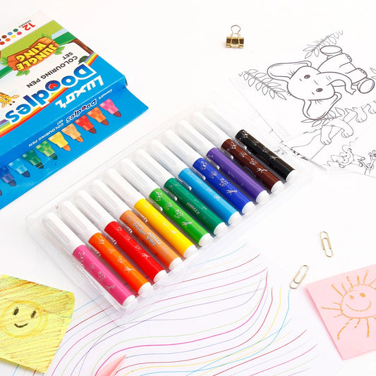 Luxor Doodles Jungle King Colouring Pen Set