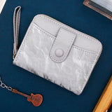Grey Two-Tone Zip-Around Wallet with Wristlet Strap