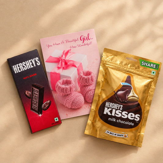Baby Girl Birthday Card With Hershey's
