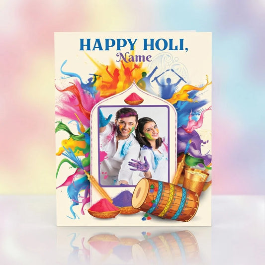 Happy Holi Multicolor Personalised Greeting Card