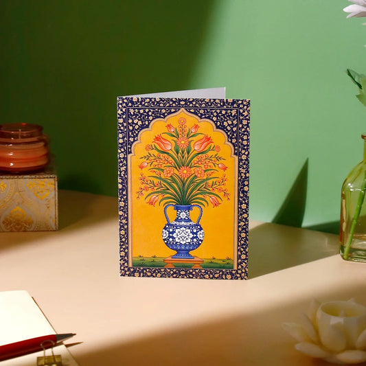 Pack of 50 Blue Vase Floral Arch Greeting Card