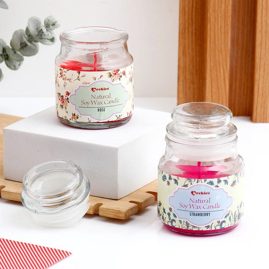 Premium Scented Soy Wax Candle Glass Jar