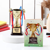 Archies World's Best Son Gold Trophy with Greeting Card