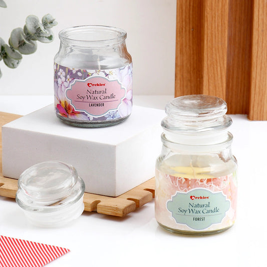 Premium Scented Soy Wax Candle Jar Gift Set