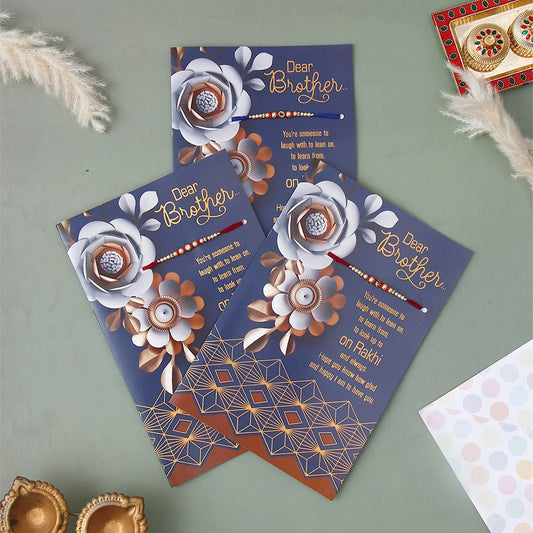 Pack Of 3 Dear Brother Raksha Bandhan Greeting Card With Envelope