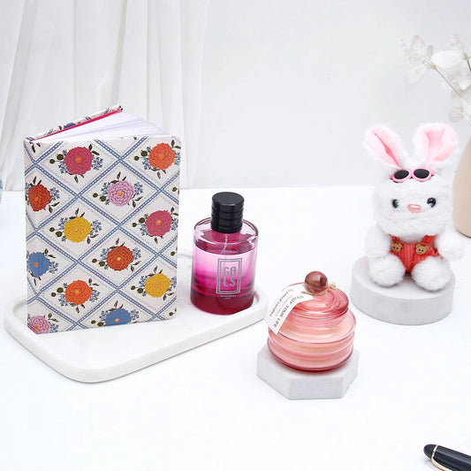 Floral Diamond Diary with GALS Perfume, Scented Candle and Bunny Keychain