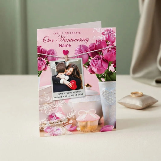 Let Us Celebrate Our Anniversary Personalised Greeting Card