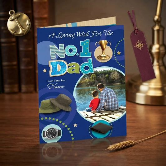 No.1 Dad Personalised Card