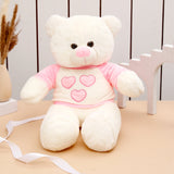 Cuddly White Teddy Bear in T-Shirt