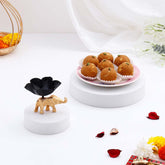 Elephant Diya Holder with Besan Ladoo