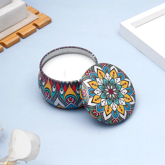 Scented White Multicoloured Candle Pot