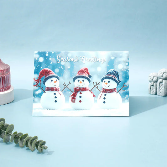 Pack of 50 Season's Greetings Snowmen Greeting Card