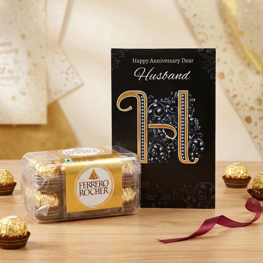 Anniversary Card For Your Dear Husband With Chocolate
