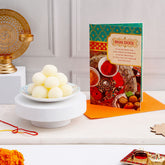 Warm Wishes Bhai Dooj Greeting Card with Rasgulla