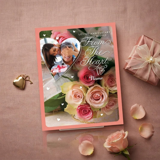 Loving Anniversary Wishes From The Heart Personalised Greeting Card
