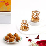 Lakshmi Ganesha Tealights with Besan Ladoo