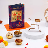 Amazing Diwali Greeting Card with Diya and Dry Fruits