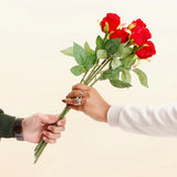 Bunch Of 5 Artificial Red Roses