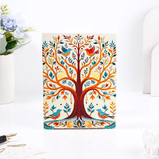 Pack of 50 Tree of Life Birds Greeting Card
