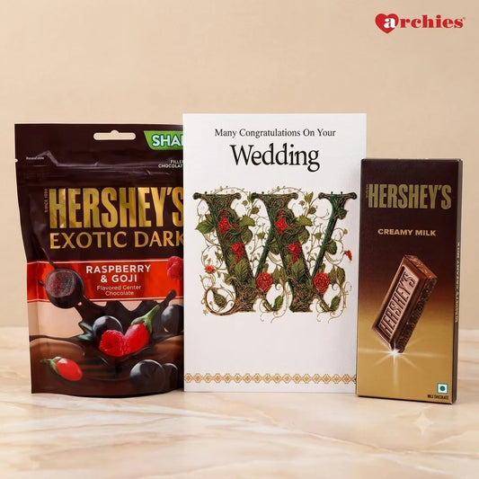 Many Congratulation On Wedding Card With Chocolates