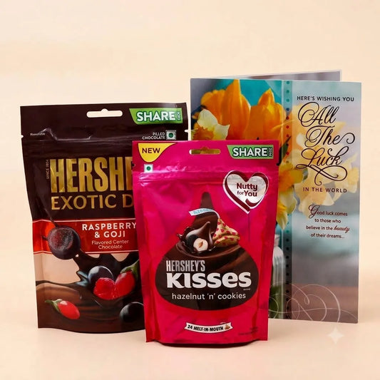 Wishing You All The Luck Greeting Card With Chocolates