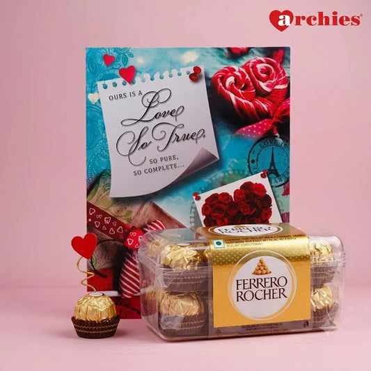 Ours Is A Love So Deep Romantic Greeting Card With Chocolates