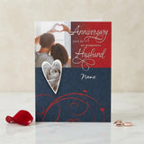 Anniversary Love To My Wonderful Husband Card Personalised Greeting Card
