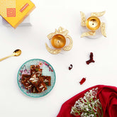 OM and Swastik Diya with Dhoda Barfi
